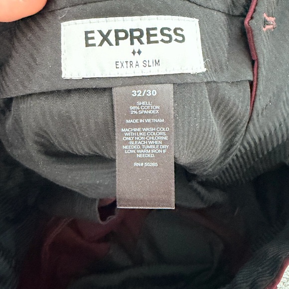Express Men's Burgundy Extra Slim Pants - Size 32/30 - Picture 2 of 4